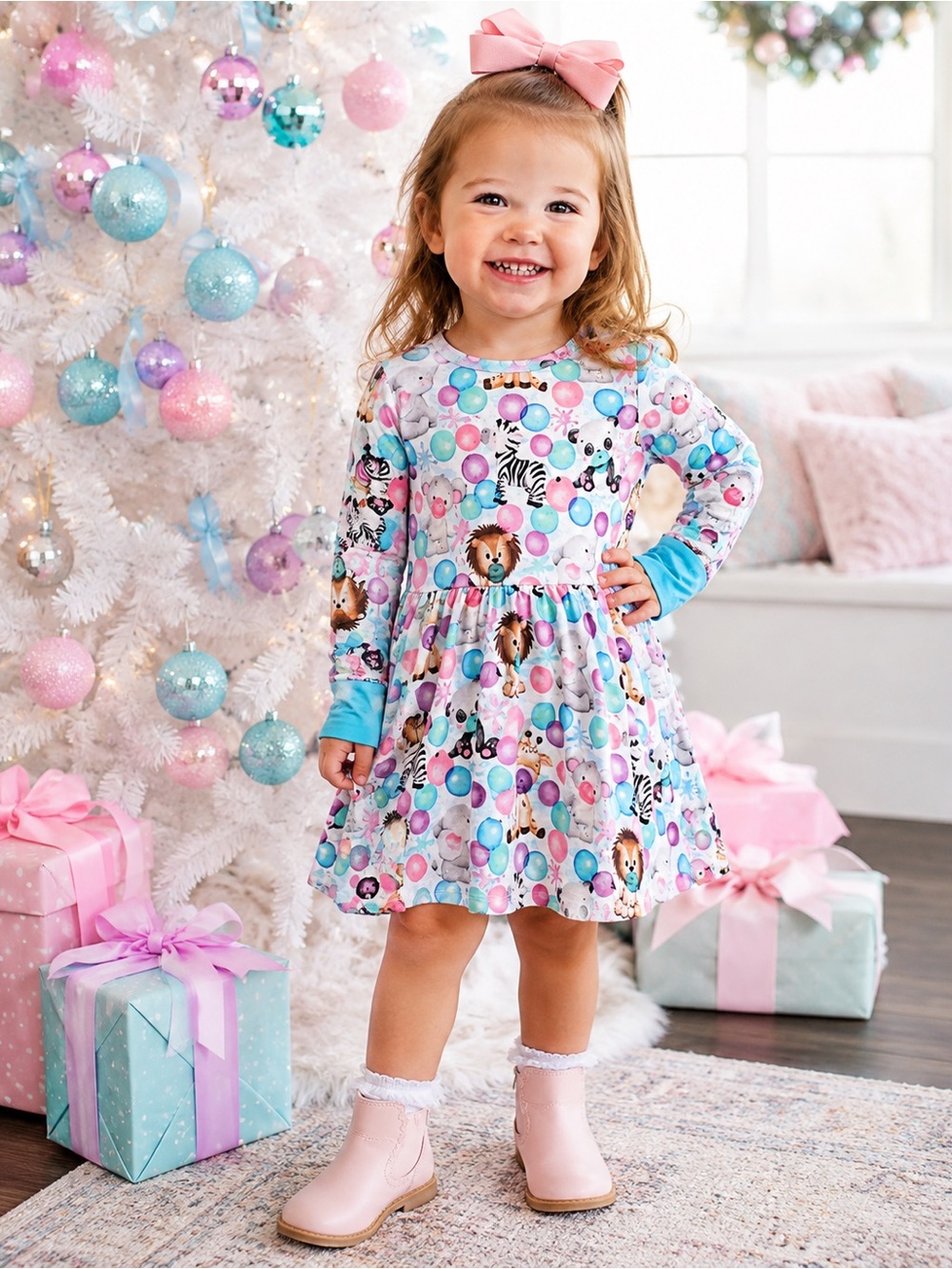 Birdie Bean Girls Bamboo Animal Print Dress Size 3T — NWOT  Adorable Birdie Bean